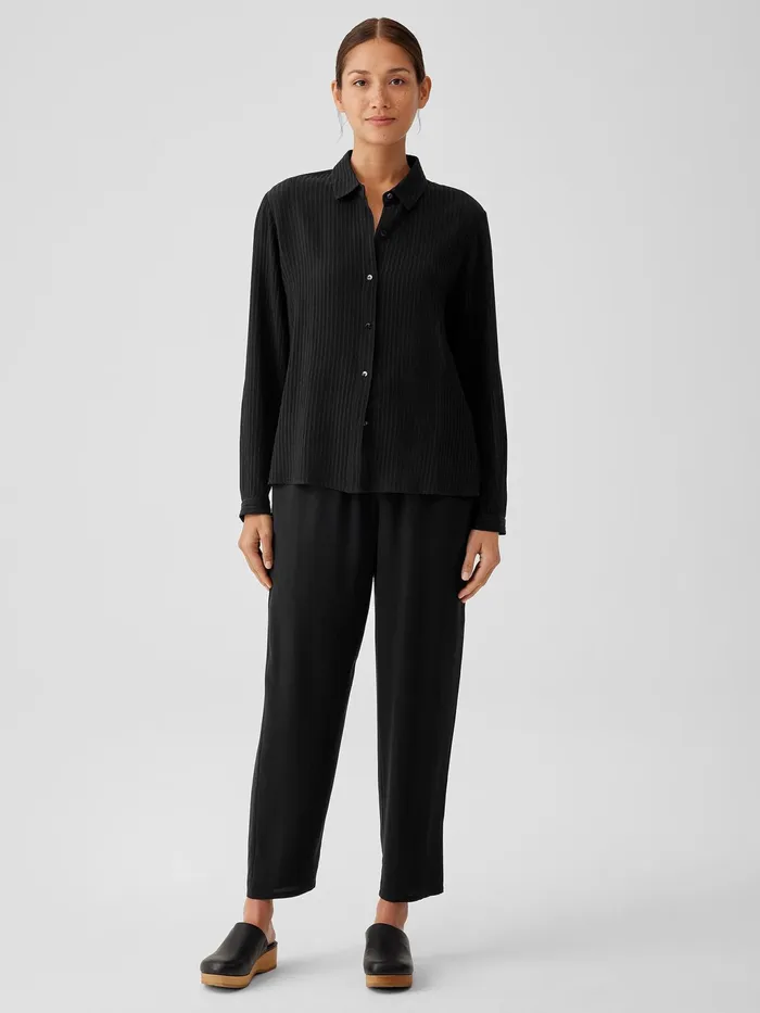 Silk Georgette Crepe Tapered Pant Black Women Eileen Fisher Pants Shorts and Jumpsuits