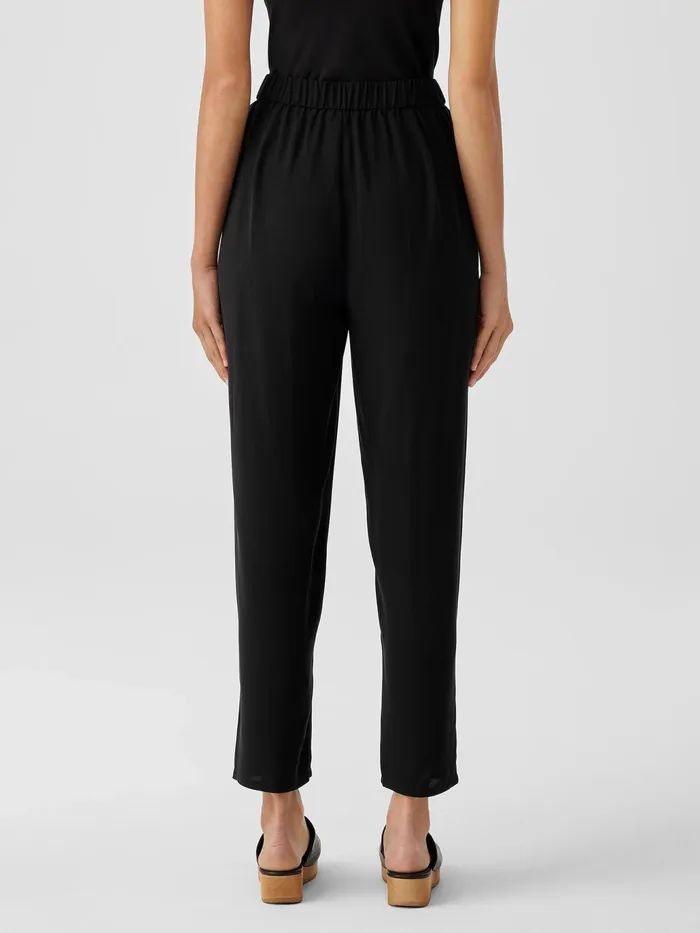 Silk Georgette Crepe Tapered Pant Black Women Eileen Fisher Pants Shorts and Jumpsuits