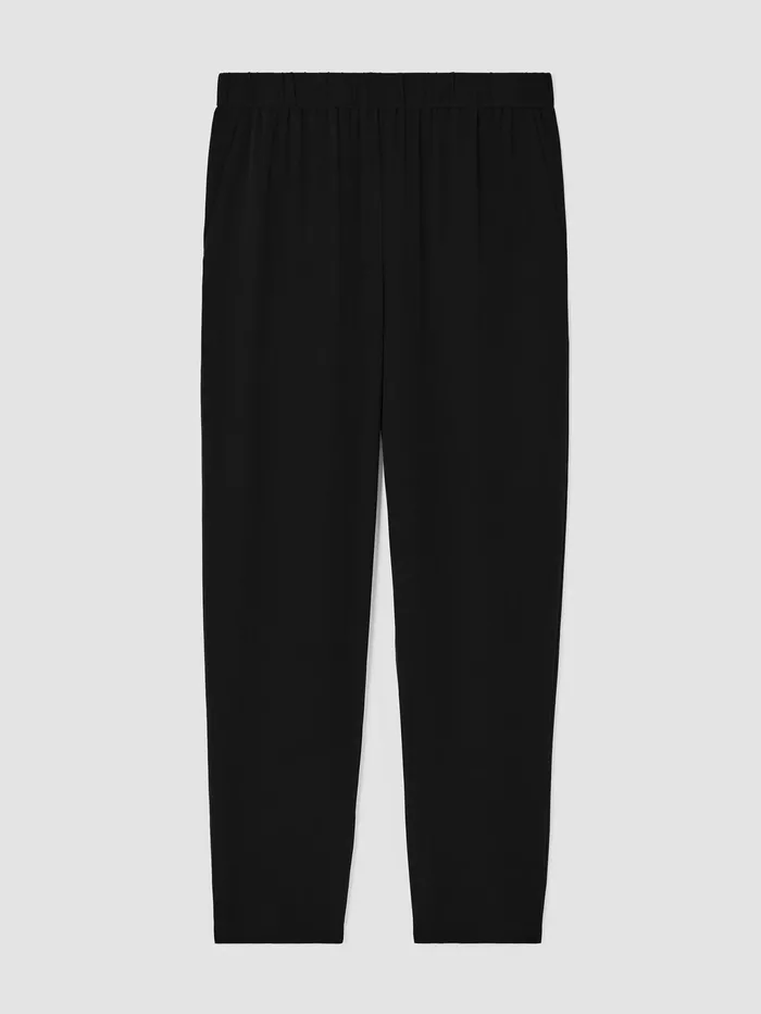 Silk Georgette Crepe Tapered Pant Black Women Eileen Fisher Pants Shorts and Jumpsuits
