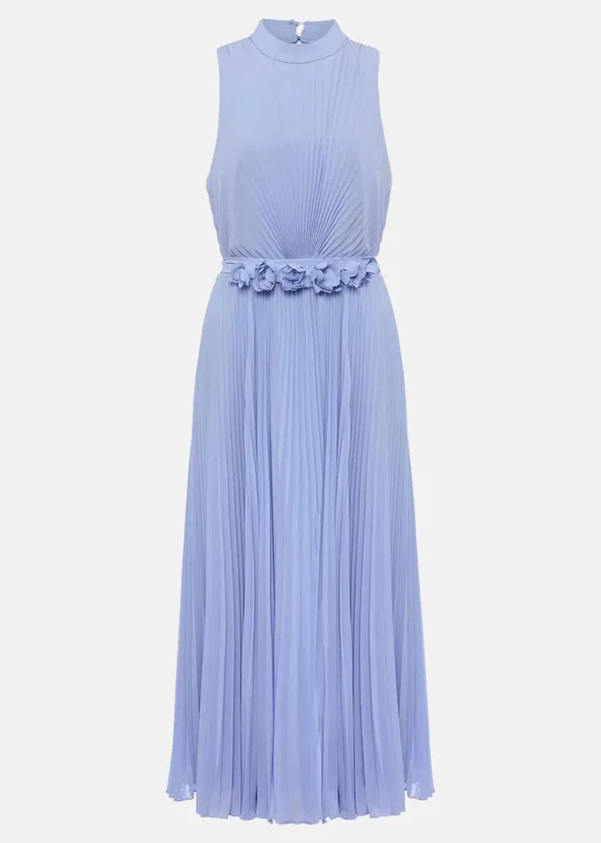 Simara Pleated Midi Dress Cornflower Women Phase Eight Dresses