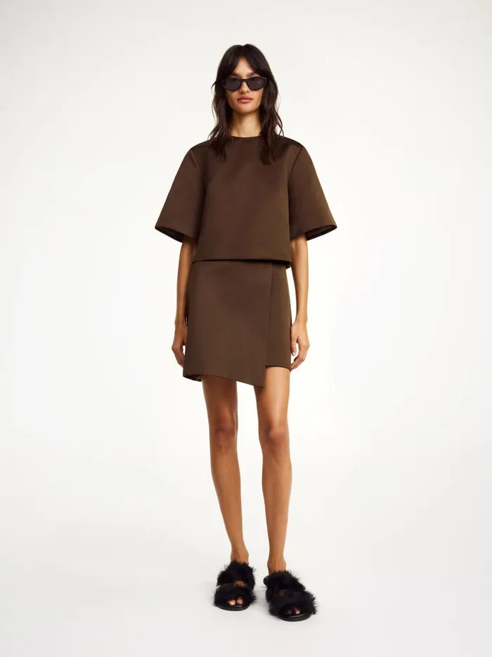 Skirts Women By Malene Birger Raye Mini Skirt Dark Mahogany