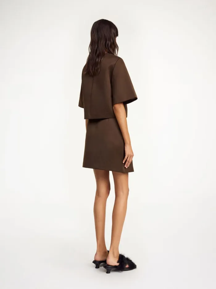 Skirts Women By Malene Birger Raye Mini Skirt Dark Mahogany