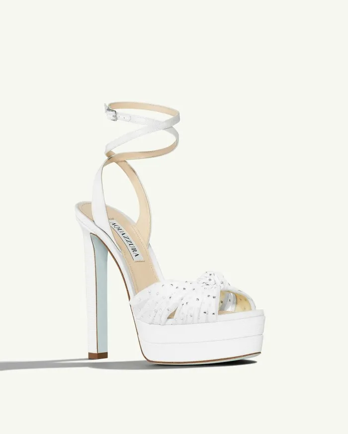 Slow Kisses Sandal Plateau 130 White Women Aquazzura Bridal