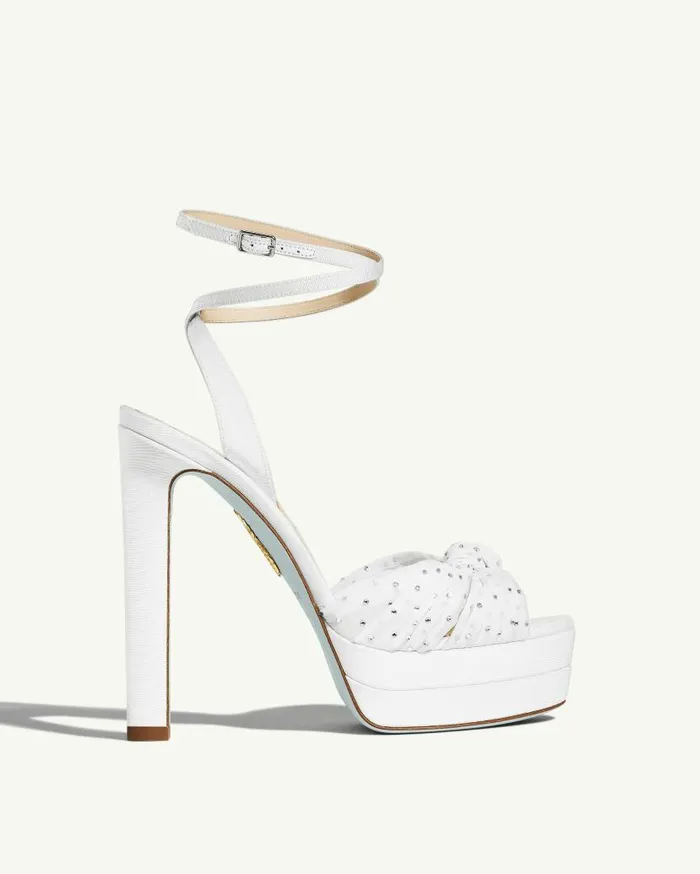 Slow Kisses Sandal Plateau 130 White Women Aquazzura Bridal Slow Kisses Sandal Plateau 130 White Women Aquazzura Bridal