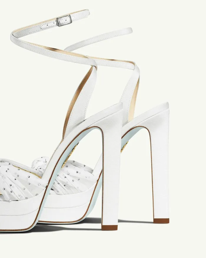 Slow Kisses Sandal Plateau 130 White Women Aquazzura Bridal Slow Kisses Sandal Plateau 130 White Women Aquazzura Bridal