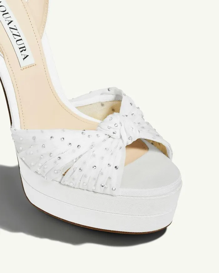 Slow Kisses Sandal Plateau 130 White Women Aquazzura Bridal Slow Kisses Sandal Plateau 130 White Women Aquazzura Bridal