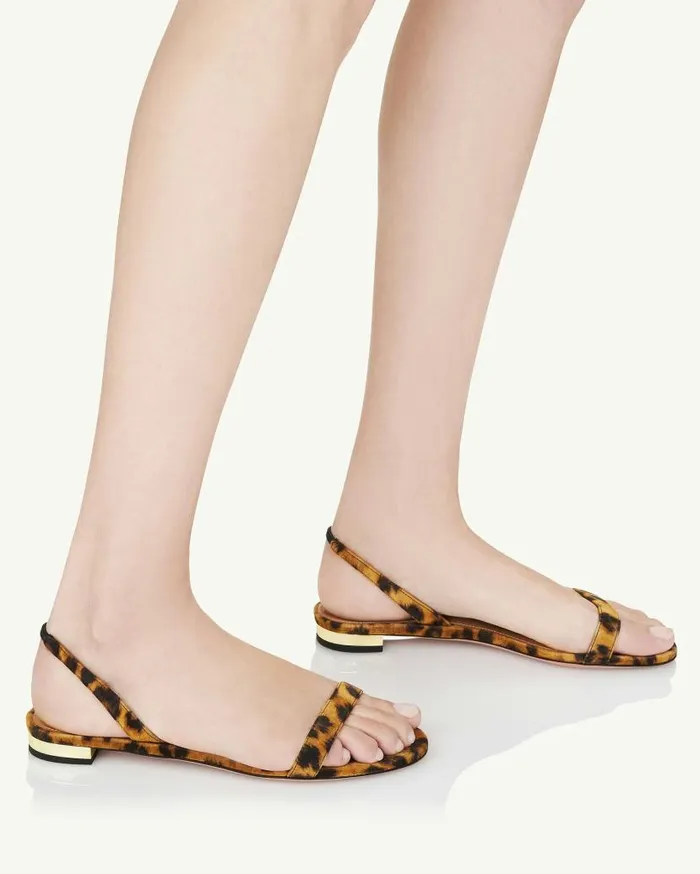 So Nude Sandal Flat Leopard Women Aquazzura Sandals So Nude Sandal Flat Leopard Women Aquazzura Sandals