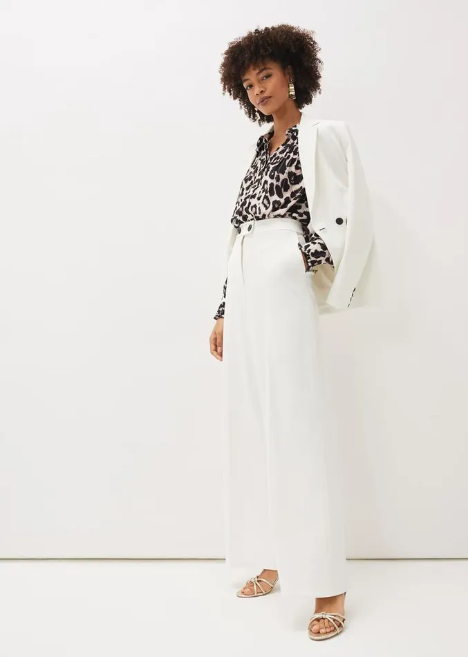 Solange Wide Leg Suit Trousers Ivory Women Phase Eight Trousers