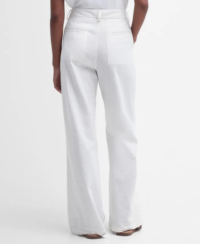 Somerland WideLeg Trousers Classic White Women Barbour Trousers and Shorts