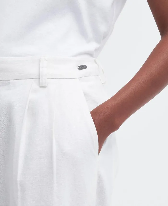 Somerland WideLeg Trousers Classic White Women Barbour Trousers and Shorts