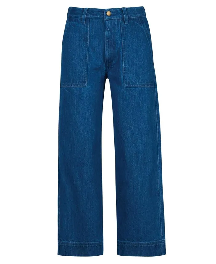 Southport Cropped Jeans Ecru Women Barbour Trousers and Shorts