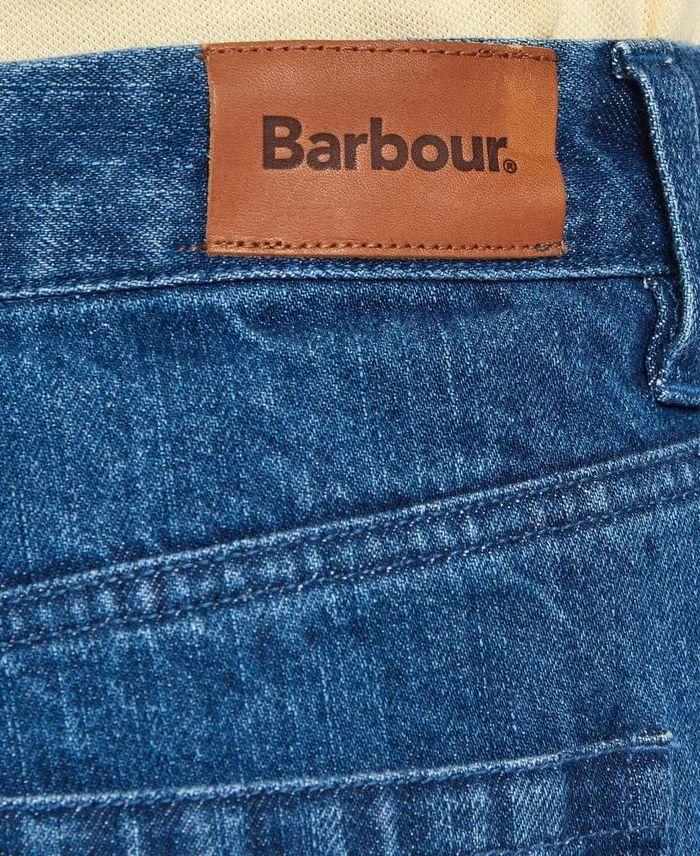 Southport Cropped Jeans Ecru Women Barbour Trousers and Shorts