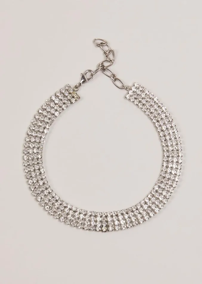 Sparkly Choker Necklace Silver Women Phase Eight Jewellery