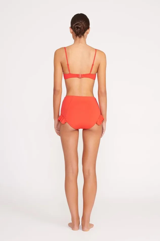 STAUD Bikinis Women STAUD FLOURISH HIGH RISE BIKINI BOTTOM RED ROSE STAUD Bikinis Women STAUD FLOURISH HIGH RISE BIKINI BOTTOM RED ROSE