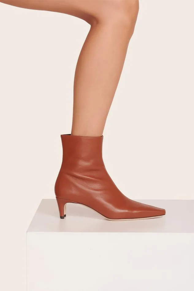 STAUD Boots Women STAUD WALLY ANKLE BOOT TAN