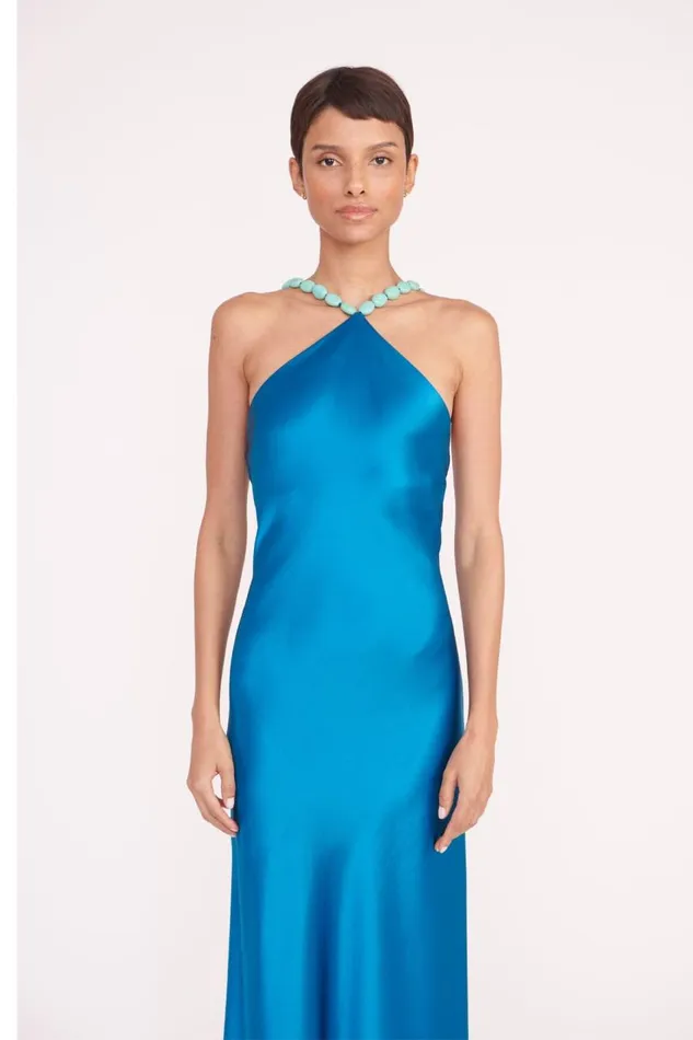 STAUD Bridal Women STAUD CADENCE DRESS ISLAND BLUE STAUD Bridal Women STAUD CADENCE DRESS ISLAND BLUE
