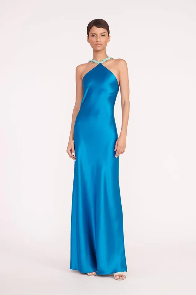 STAUD Bridal Women STAUD CADENCE DRESS ISLAND BLUE STAUD Bridal Women STAUD CADENCE DRESS ISLAND BLUE