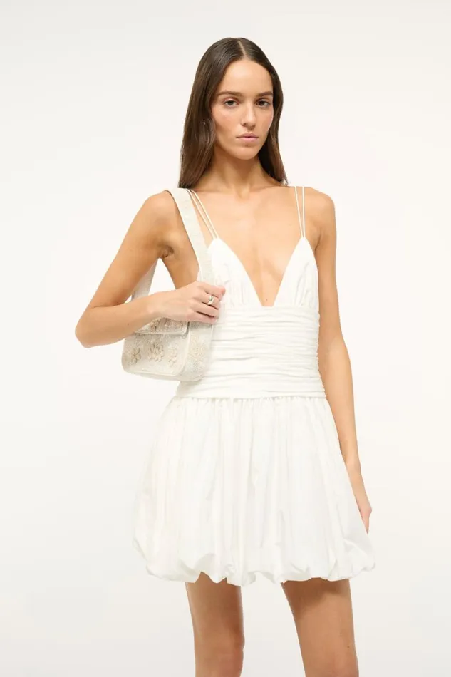 STAUD Bridal Women STAUD LOREN DRESS WHITE STAUD Bridal Women STAUD LOREN DRESS WHITE