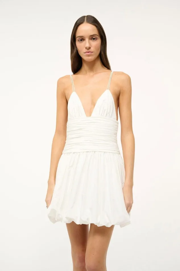 STAUD Bridal Women STAUD LOREN DRESS WHITE STAUD Bridal Women STAUD LOREN DRESS WHITE