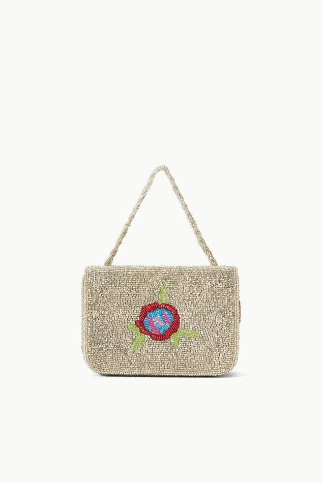 STAUD Clutches Women STAUD CARMEN BEADED BOX BAG DIAMOND ROSE