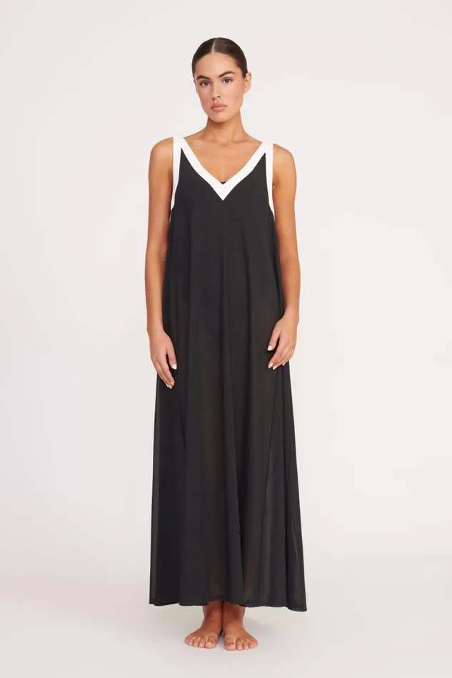 STAUD CoverUps Women STAUD AVELINE DRESS BLACK WHITE