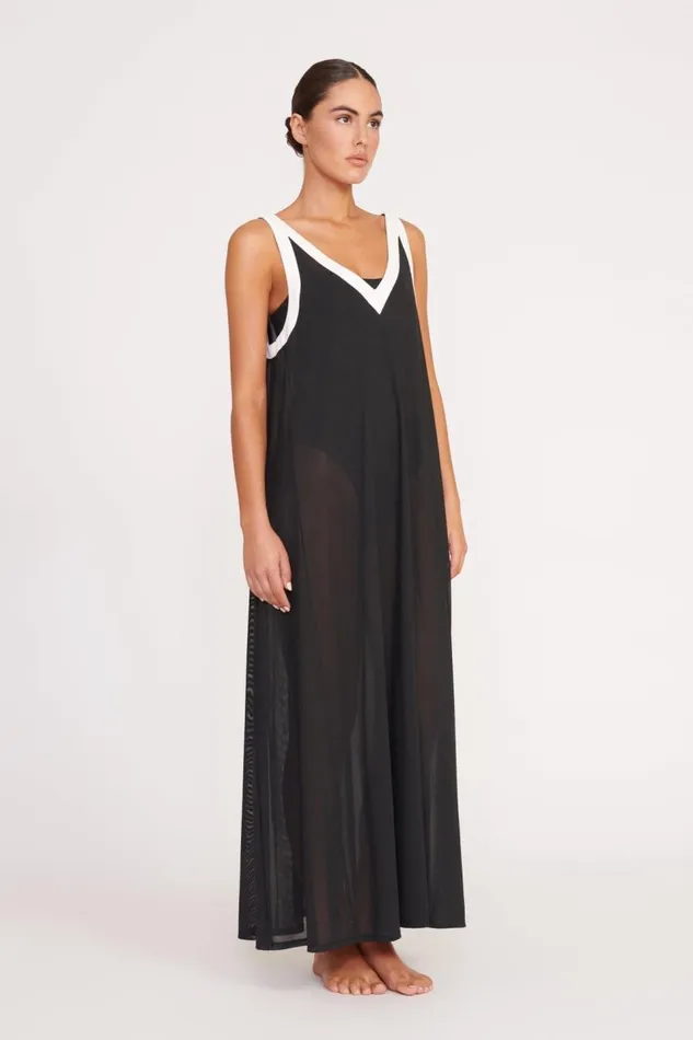 STAUD CoverUps Women STAUD AVELINE DRESS BLACK WHITE STAUD CoverUps Women STAUD AVELINE DRESS BLACK WHITE
