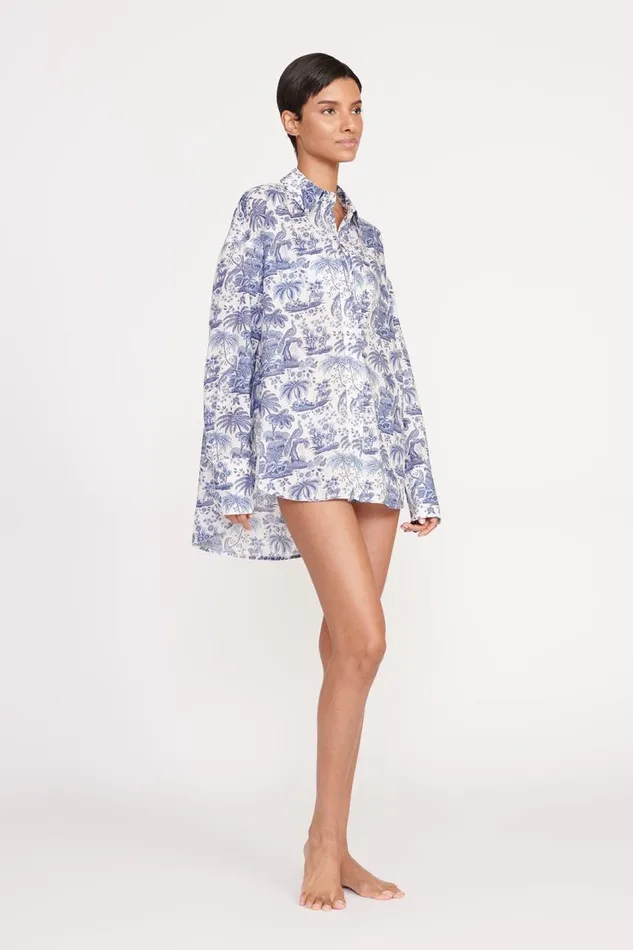 STAUD CoverUps Women STAUD COLTON SHIRT BLUE TOILE STAUD CoverUps Women STAUD COLTON SHIRT BLUE TOILE