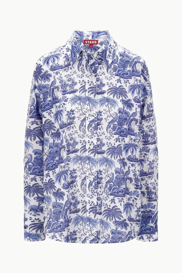 STAUD CoverUps Women STAUD COLTON SHIRT BLUE TOILE STAUD CoverUps Women STAUD COLTON SHIRT BLUE TOILE