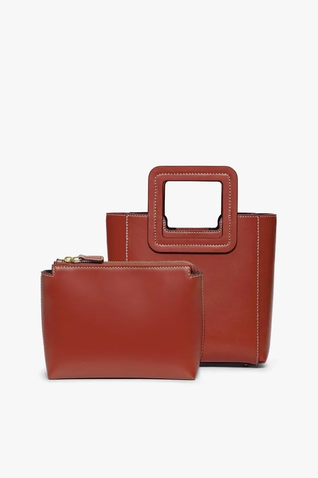 STAUD Crossbody Women STAUD MINI SHIRLEY LEATHER BAG COGNAC STAUD Crossbody Women STAUD MINI SHIRLEY LEATHER BAG COGNAC
