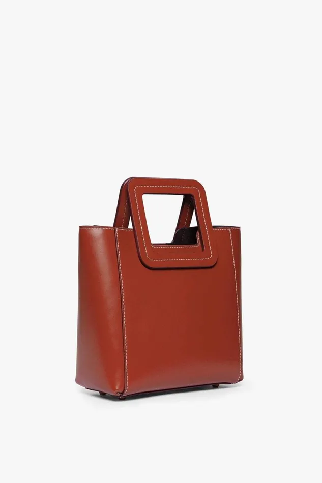 STAUD Crossbody Women STAUD MINI SHIRLEY LEATHER BAG COGNAC STAUD Crossbody Women STAUD MINI SHIRLEY LEATHER BAG COGNAC