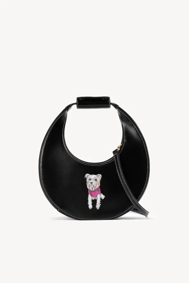 STAUD Custom Handbags Women STAUD CUSTOM MINI MOON BAG BLACK