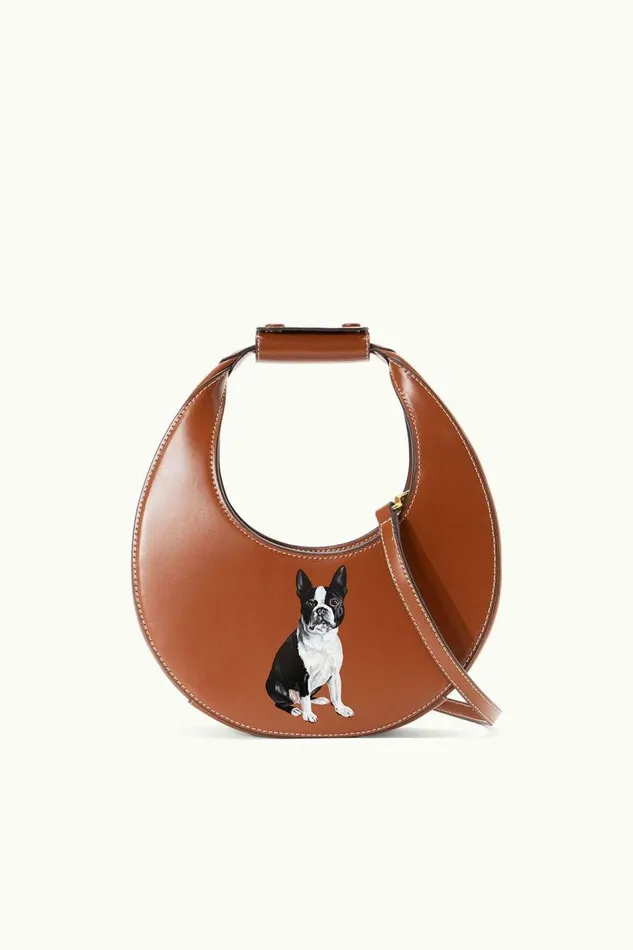 STAUD Custom Handbags Women STAUD CUSTOM MINI MOON BAG TAN
