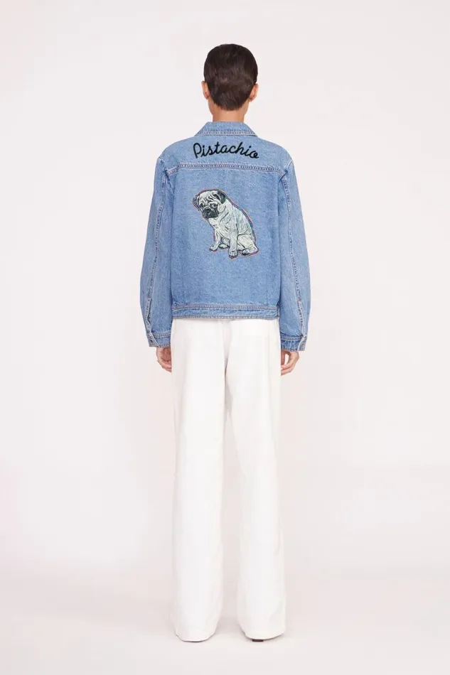 STAUD Denim Women STAUD CUSTOM CLASSIC OVERSIZED RYAN JACKET MEDIUM WASH