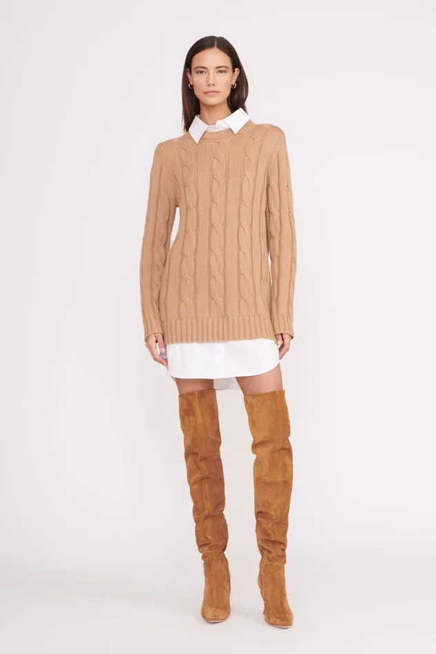 STAUD Dresses Women STAUD ALDRIN DRESS CAMEL WHITE