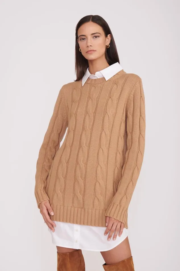 STAUD Dresses Women STAUD ALDRIN DRESS CAMEL WHITE