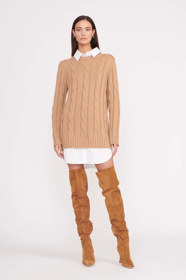STAUD Dresses Women STAUD ALDRIN DRESS CAMEL WHITE