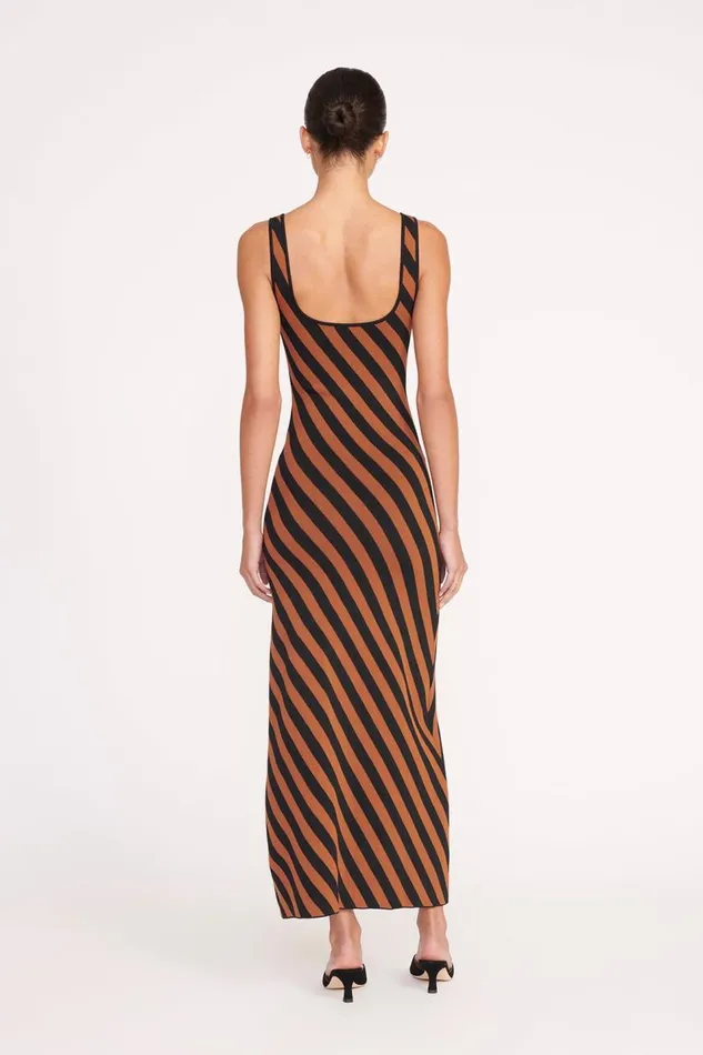 STAUD Dresses Women STAUD KATIE DRESS BLACK TAN SEASHORE STRIPE STAUD Dresses Women STAUD KATIE DRESS BLACK TAN SEASHORE STRIPE