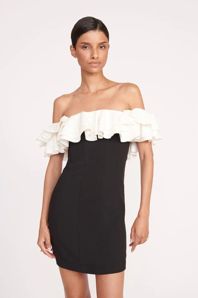 STAUD Dresses Women STAUD KIARA DRESS BLACK IVORY STAUD Dresses Women STAUD KIARA DRESS BLACK IVORY