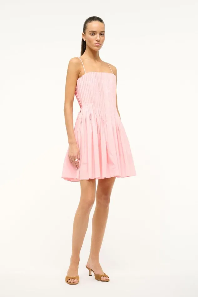 STAUD Dresses Women STAUD MINI BELLA DRESS PEARL PINK STAUD Dresses Women STAUD MINI BELLA DRESS PEARL PINK