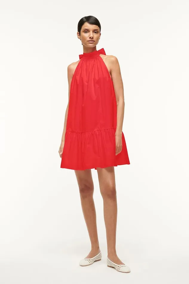 STAUD Dresses Women STAUD MINI MARLOWE DRESS RED ROSE