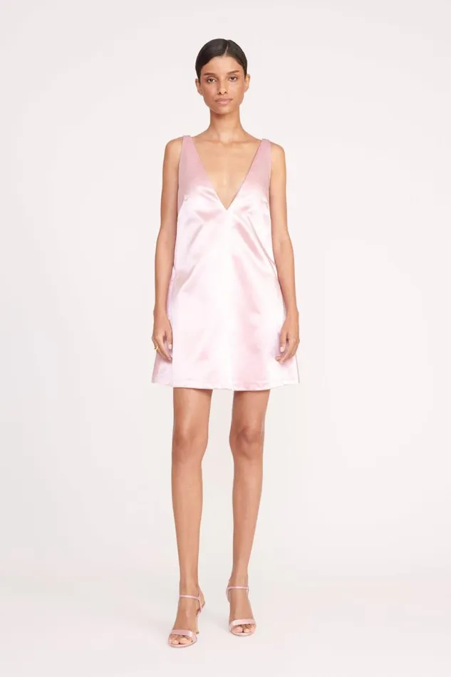 STAUD Dresses Women STAUD MINI TEAGAN DRESS CHERRY BLOSSOM