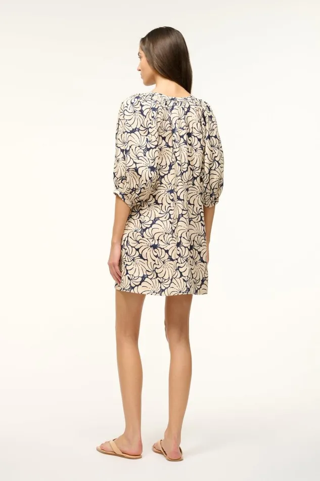 STAUD Dresses Women STAUD MINI VINCENT DRESS NAVY SCALLOP BLOCK PRINT STAUD Dresses Women STAUD MINI VINCENT DRESS NAVY SCALLOP BLOCK PRINT