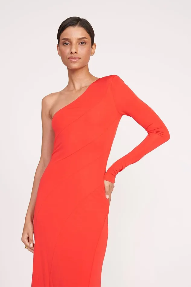 STAUD Dresses Women STAUD SERENA DRESS RED ROSE STAUD Dresses Women STAUD SERENA DRESS RED ROSE