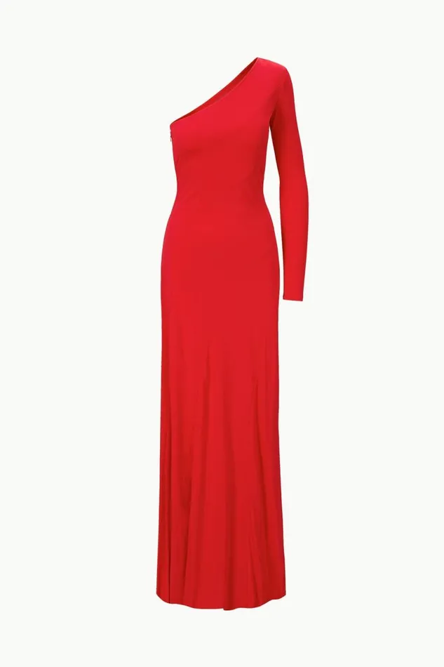 STAUD Dresses Women STAUD SERENA DRESS RED ROSE STAUD Dresses Women STAUD SERENA DRESS RED ROSE