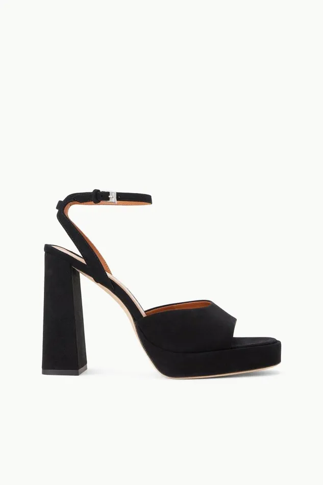 STAUD Heels Women STAUD SOLANGE PLATFORM BLACK SUEDE