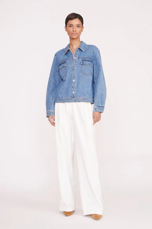 STAUD Outerwear and Jackets Women STAUD CUSTOM CLASSIC OVERSIZED RYAN JACKET MEDIUM WASH STAUD Outerwear and Jackets Women STAUD CUSTOM CLASSIC OVERSIZED RYAN JACKET MEDIUM WASH