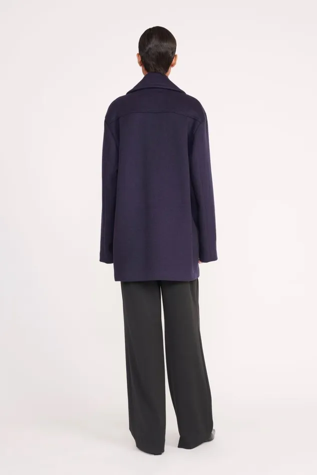 STAUD Outerwear and Jackets Women STAUD ELORA PEACOAT NAVY STAUD Outerwear and Jackets Women STAUD ELORA PEACOAT NAVY