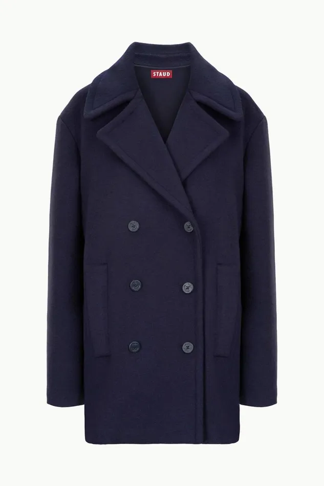 STAUD Outerwear and Jackets Women STAUD ELORA PEACOAT NAVY STAUD Outerwear and Jackets Women STAUD ELORA PEACOAT NAVY