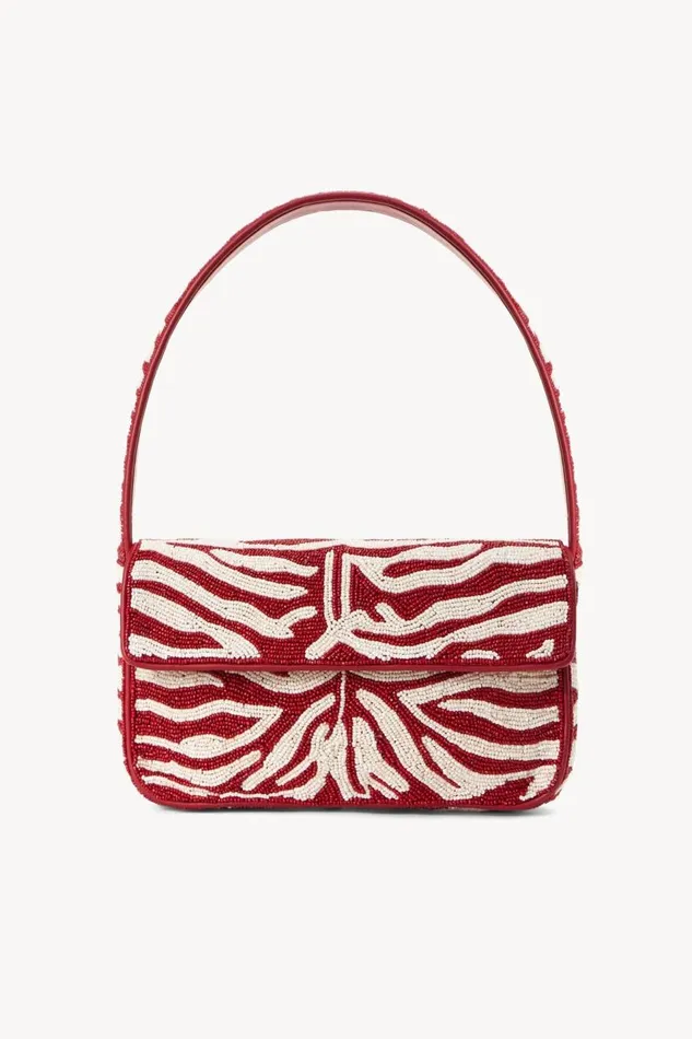 STAUD Shoulder Women TOMMY BEADED BAG SCARLET WHITE
