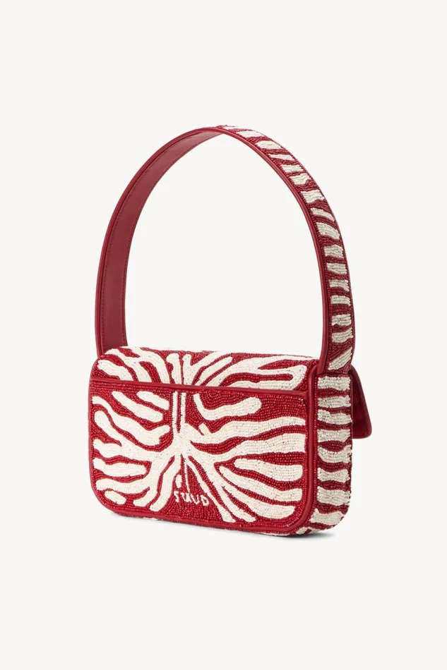 STAUD Shoulder Women TOMMY BEADED BAG SCARLET WHITE STAUD Shoulder Women TOMMY BEADED BAG SCARLET WHITE